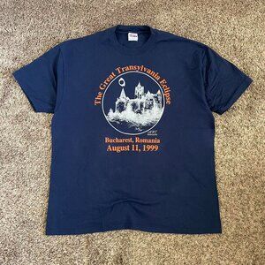 Vintage 90s The Great Eclipse Hanes Beefy Navy XXL Retro Grunge Casual